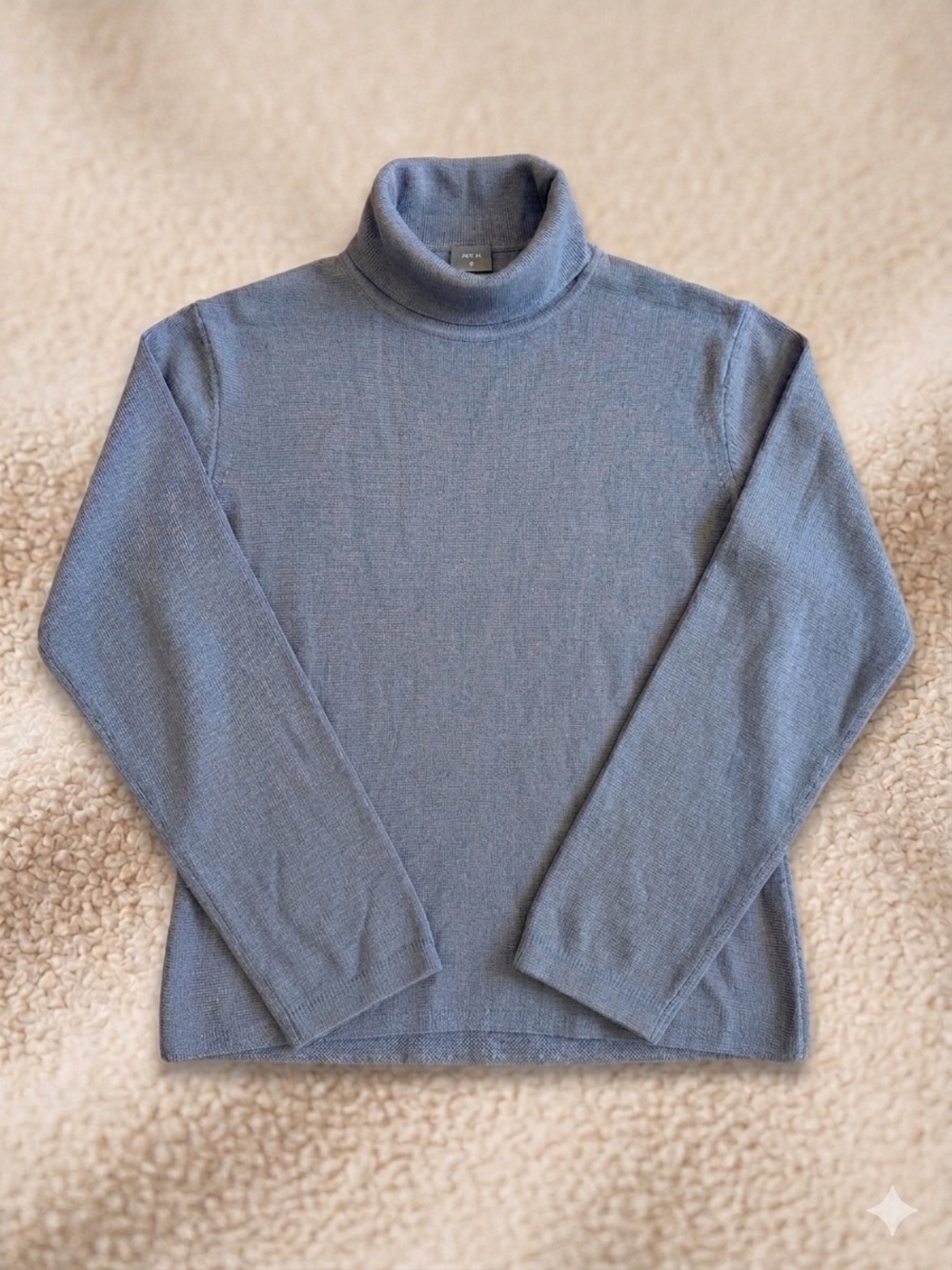 Ann Taylor Silk Cashmere Cotton Blue Turtleneck Sweater Pullover Small 150886